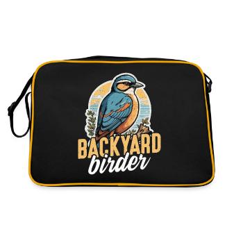 Birdwatching Backyard Birder Birding Ornithologist - Retro Bag - black/gold - Back
