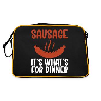 Sausage Lover - Retro Tasche - Schwarz/Gold - Hinten