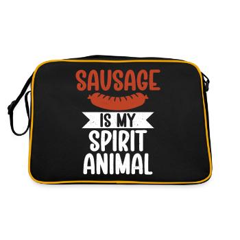 Sausage Lover - Retro Tasche - Schwarz/Gold - Hinten
