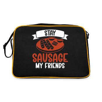 Sausage Lover - Retro Tasche - Schwarz/Gold - Hinten