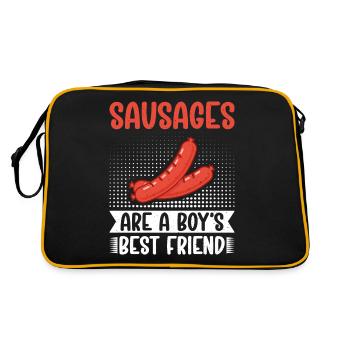 Sausage Lover - Retro Tasche - Schwarz/Gold - Hinten