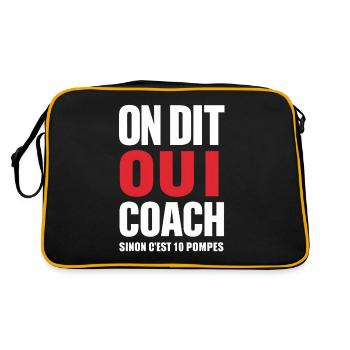 On Dit Oui Coach Humour Coaching Sportif Cadeau - Sac Retro - noir/or - Dos