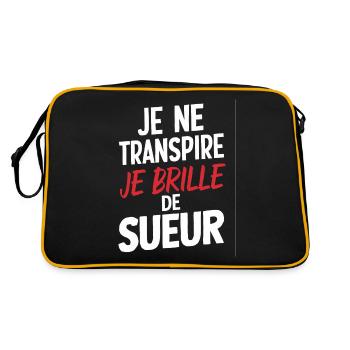 Je Ne Transpire Je Brille De Sueur Humour Fitness - Sac Retro - noir/or - Dos