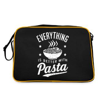 Tout est mieux avec la conception de pâtes pour les pâtes - Sac Retro - noir/or - Dos