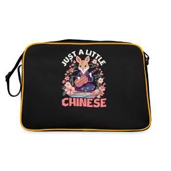 Chinesisch Nur wenig Chinesisch - Retro Tasche - Schwarz/Gold - Hinten