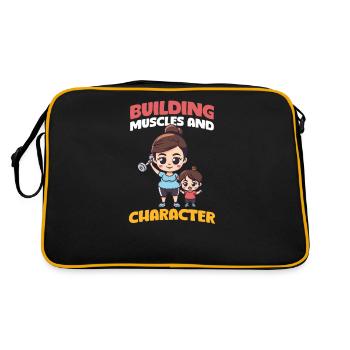 Bodybuilding Mom Building Muscles and Character - Retro Bag - black/gold - Back