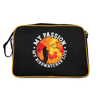 Birdwatcher Ma passion Mon ornithologue Ornithologie - Sac Retro - noir/or - Dos