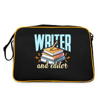 Writer And Editor Literature Bookworm Book Editor - Retro Bag - black/gold - Back