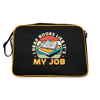 Book Editor I Read Books Like It's My Job Bookworm - Retro Bag - black/gold - Back