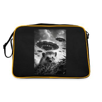 Hérisson Ovni Selfie - Sac Retro - noir/or - Dos