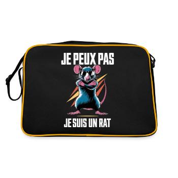 Rats Radin Humour Je Peux Pas Je Suis Un Rat - Sac Retro - noir/or - Dos