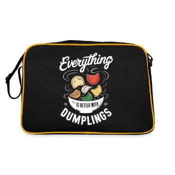 Everything is better with dumplings - Retro Bag - black/gold - Back
