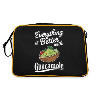 Alles Ist Besser Mit Guacamole - Retro Tasche - Schwarz/Gold - Hinten