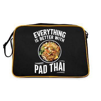 Everything is better with Pad Thai - Retro Bag - black/gold - Back