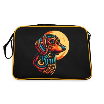 Teckel Dackel Phases de Lune - Sac Retro - noir/or - Dos