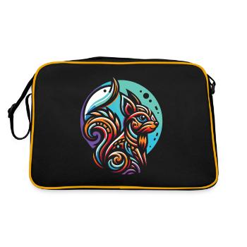 Phases de lune écureuil - Sac Retro - noir/or - Dos