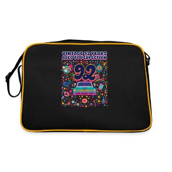 92nd Birthday Vintage 92 Years - Aged To Perfectio - Retro Bag - black/gold - Back