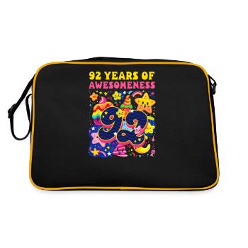92nd Birthday 92 Years Of Awesomeness - Retro Bag - black/gold - Back