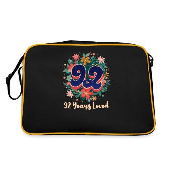 92nd Birthday 92 Years Loved - Retro Bag - black/gold - Back