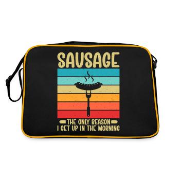 Sausage Lover - Retro Tasche - Schwarz/Gold - Hinten