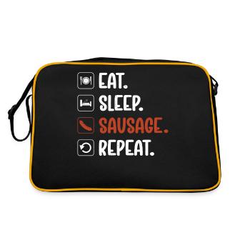 Sausage Lover - Retro Tasche - Schwarz/Gold - Hinten