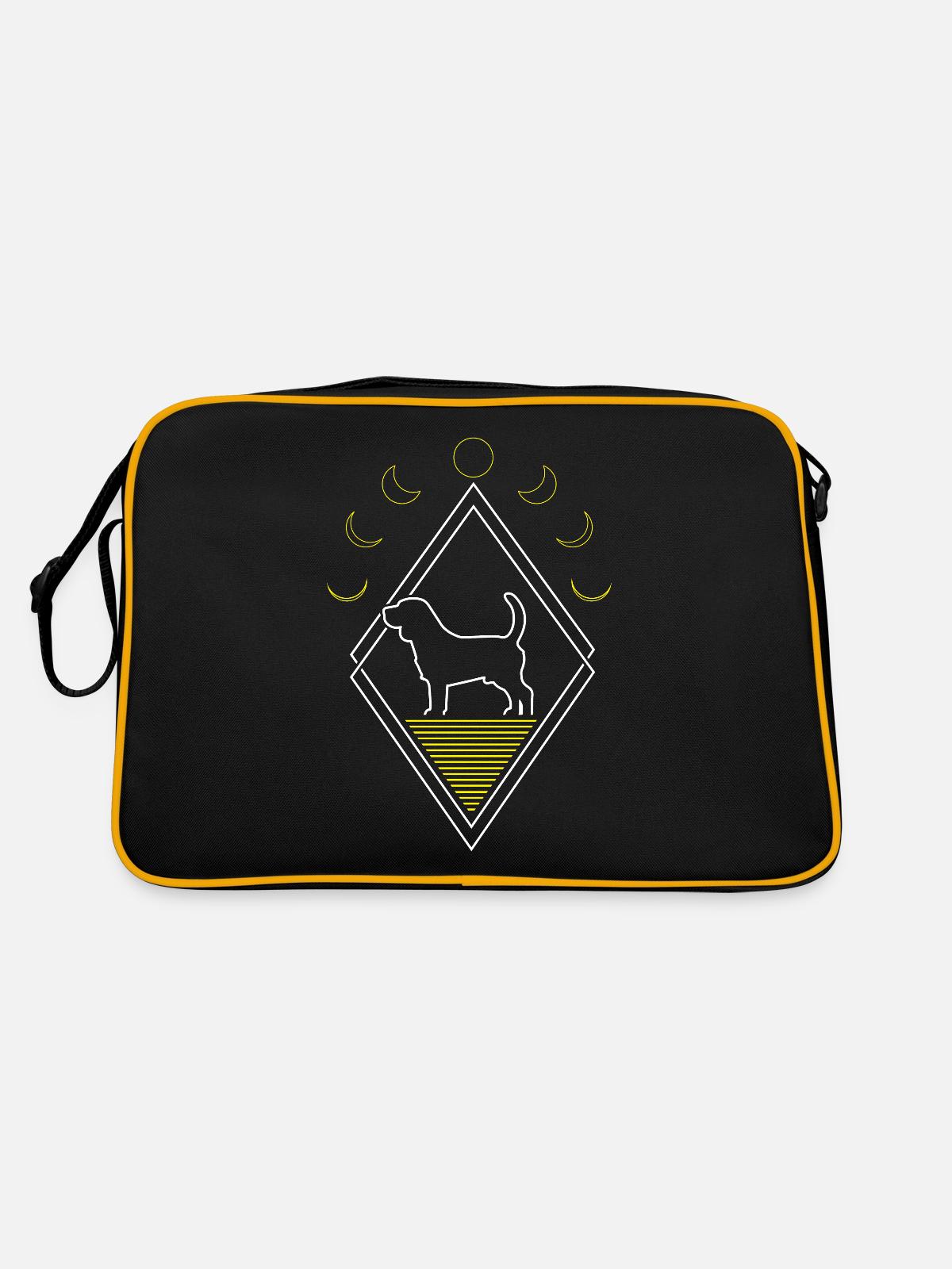 Beagle Abstract Moon Phases - Retro Bag - black/gold - Back