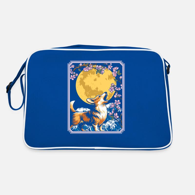 Corgi Japon Cerisier Fleur Lune Sac Retro