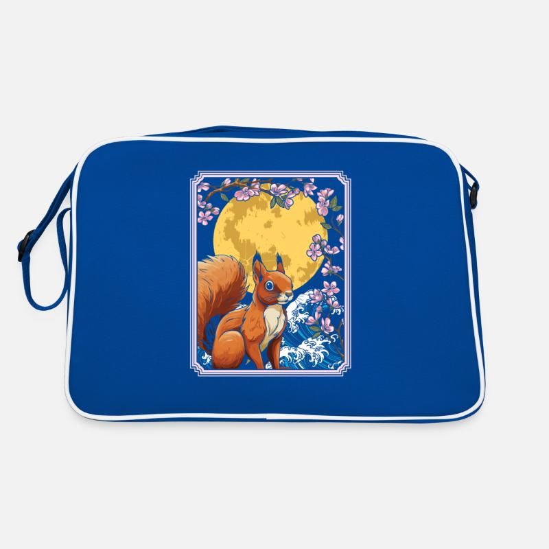 Écureuil Japon Fleur De Cerisier Lune Sac Retro