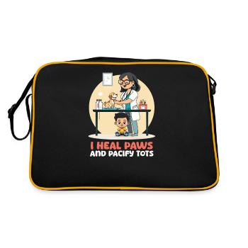 Maman vétérinaire Je guéris les pattes et apaise les tout-petits - Sac Retro - noir/or - Dos
