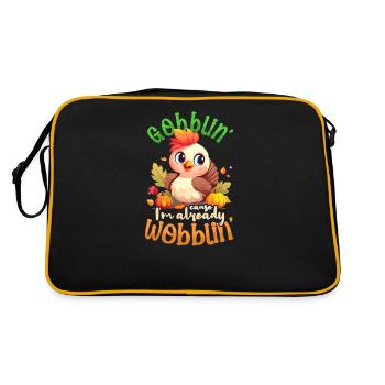 Pregnancy Announcement Gobblin Already Wobblin - Retro Bag - black/gold - Back