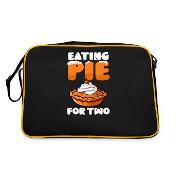 Pregnancy Announcement Eating Pie For Two - Retro Bag - black/gold - Back