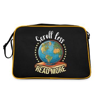 Literature Teacher Scroll Less Read More Reader - Retro Tasche - Schwarz/Gold - Hinten