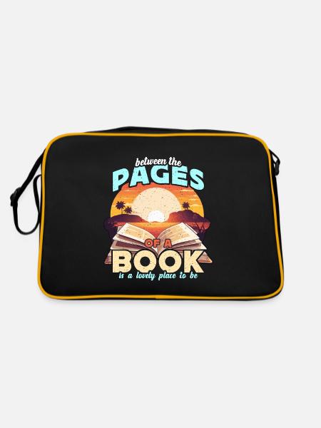 Literature Teacher Between The Pages Of Instructor - Retro Tasche - Schwarz/Gold - Hinten