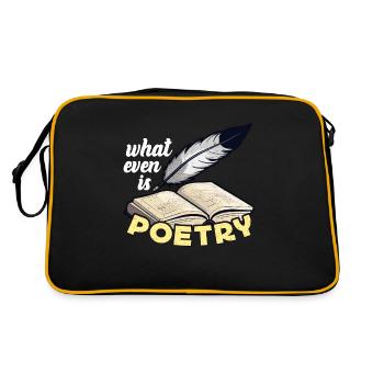 Poetry Lover What Even Is Poetry Bookish Teacher - Retro Tasche - Schwarz/Gold - Hinten
