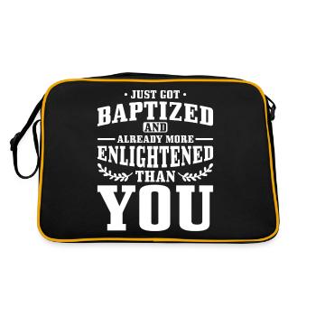 Je viens de baptiser et je suis déjà plus éclairé que toi - Sac Retro - noir/or - Dos