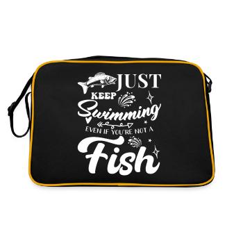 Just keep swimming even if you don't have a fish - Retro Bag - black/gold - Back