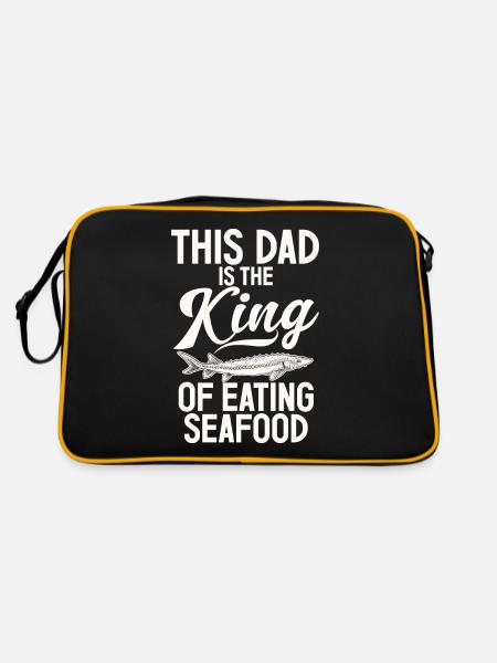 Seafood Lover Gift - Retro Bag - black/gold - Back