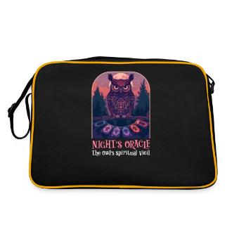 Spirituelle Eulennacht Orakel Eule Spirituelle Wache der Eule - Retro Tasche - Schwarz/Gold - Hinten