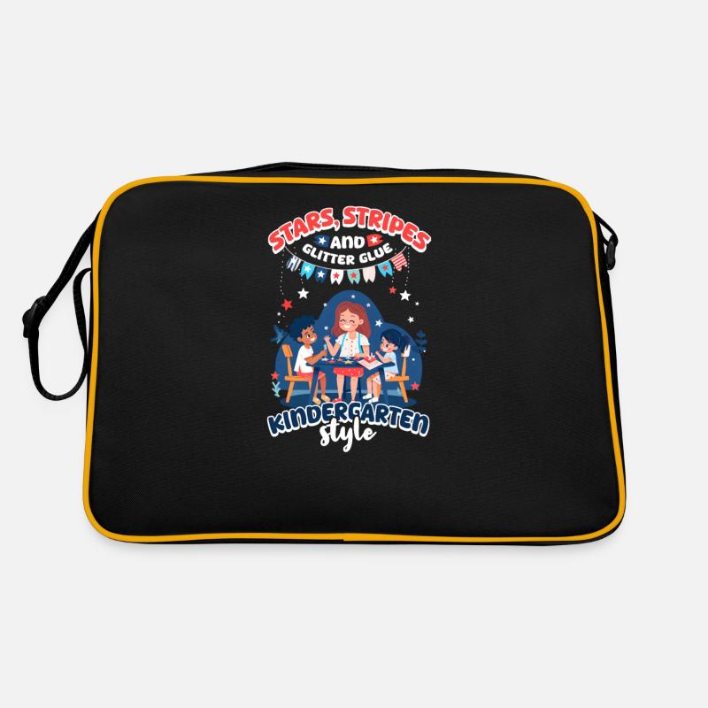 Enseignant de maternelle étoiles rayures paillettes colle Sac Retro