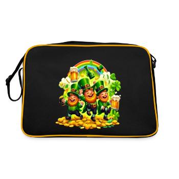 Lutin-arc-en-ciel (Lutin-du-Irlandais - Sac Retro - noir/or - Dos