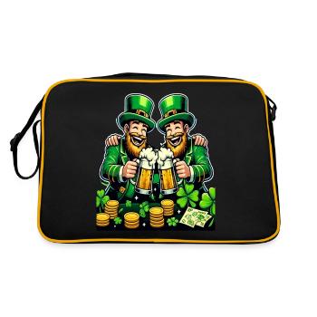 Porter un toast au lutin (lutin irlandais) - Sac Retro - noir/or - Dos