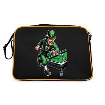 Billard jouant au lutin (lutin irlandais) - Sac Retro - noir/or - Dos