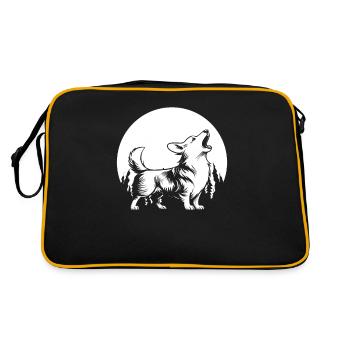 Corgi Moon Howling - Retro Bag - black/gold - Back