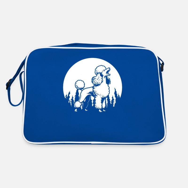 Pudel Moon Howling Retro Tasche