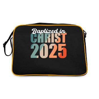 Getauft In Christus 2025 - Retro Tasche - Schwarz/Gold - Hinten