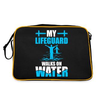 Mon maître-nageur marche sur l’eau - baptisé - Sac Retro - noir/or - Dos