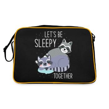 Dormir Sleepy Tired Raton laveur - Sac Retro - noir/or - Dos