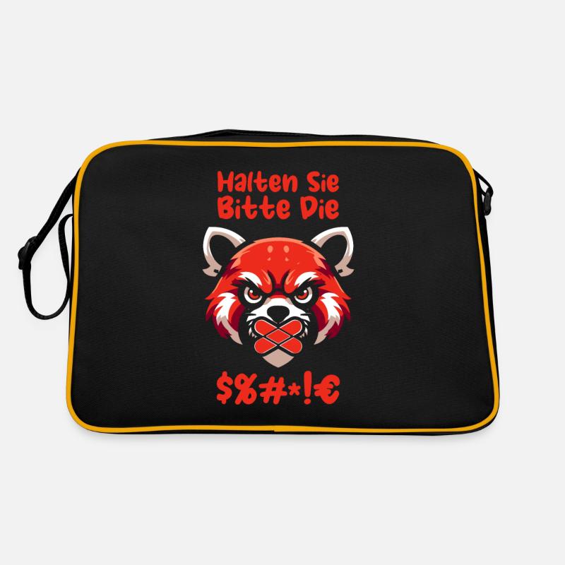 Red Panda Please keep your mouth shut Retro Bag
