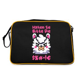 Lama Llama, s’il te plaît, tais-toi - Sac Retro - noir/or - Dos