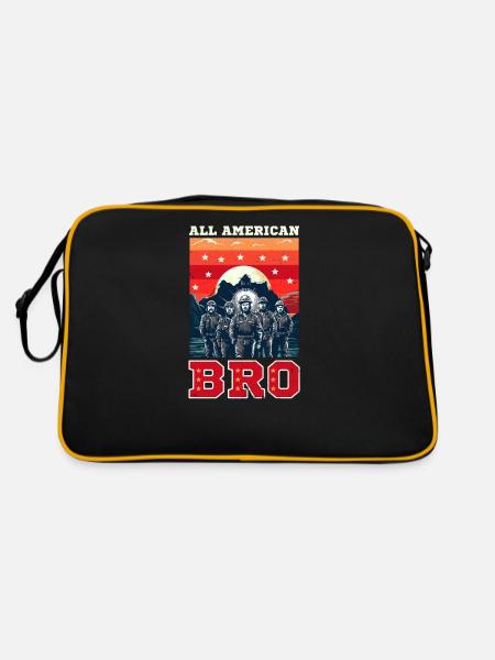 4. Juli Coal Miner All American Bro - Retro Tasche - Schwarz/Gold - Hinten